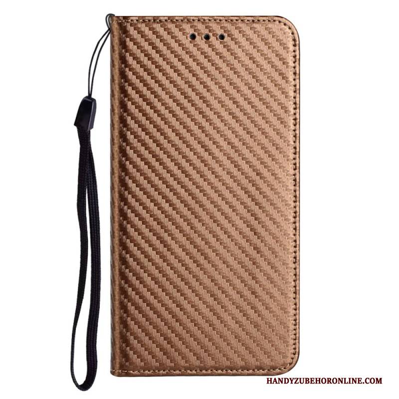 Flip Case Xiaomi Redmi Note 14 Pro 5g Carbonfaser Mit Riemen