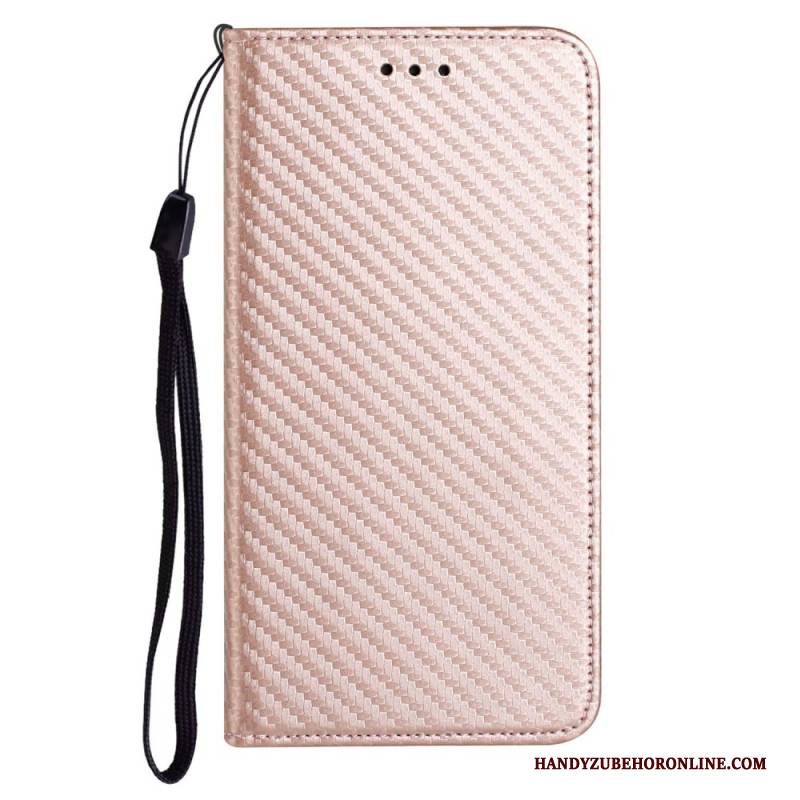 Flip Case Xiaomi Redmi Note 14 Pro 5g Carbonfaser Mit Riemen