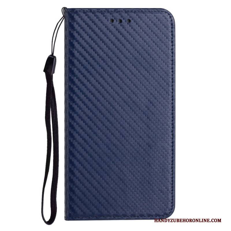 Flip Case Xiaomi Redmi Note 14 Pro 5g Carbonfaser Mit Riemen