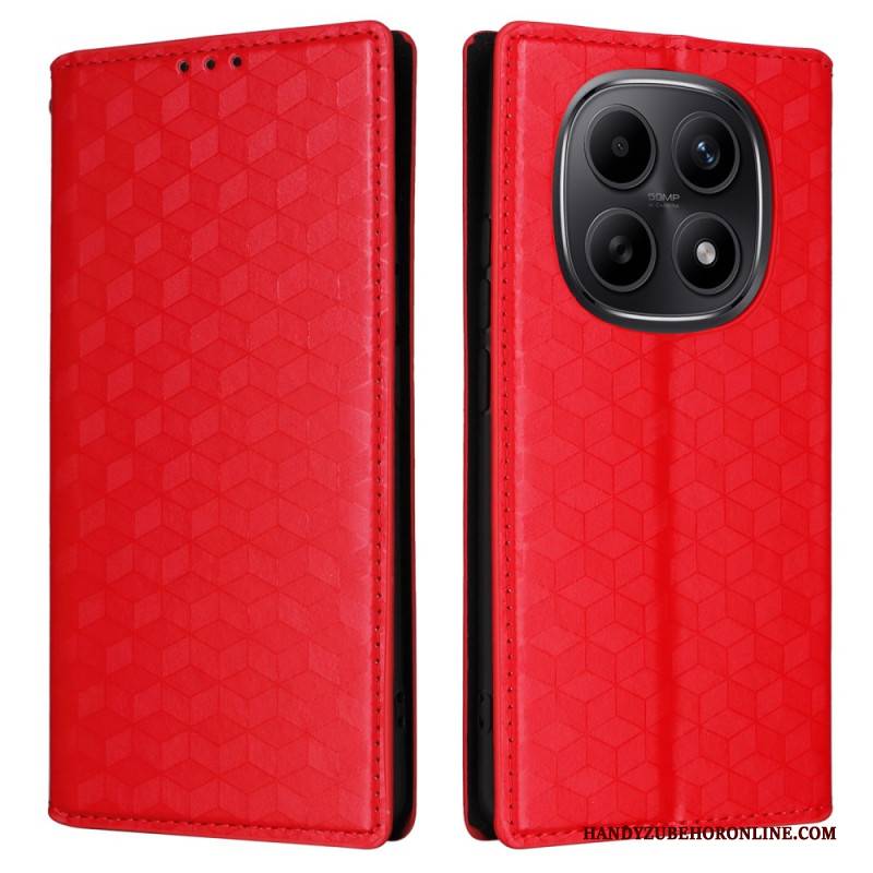Flip Case Xiaomi Redmi Note 15 5g Handyhülle Graviertes Rautenmuster