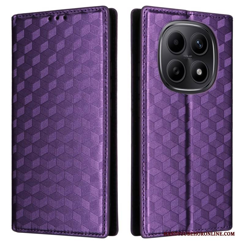 Flip Case Xiaomi Redmi Note 15 5g Handyhülle Graviertes Rautenmuster