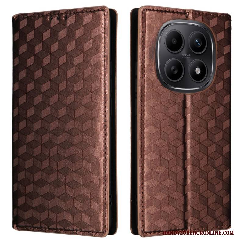 Flip Case Xiaomi Redmi Note 15 5g Handyhülle Graviertes Rautenmuster