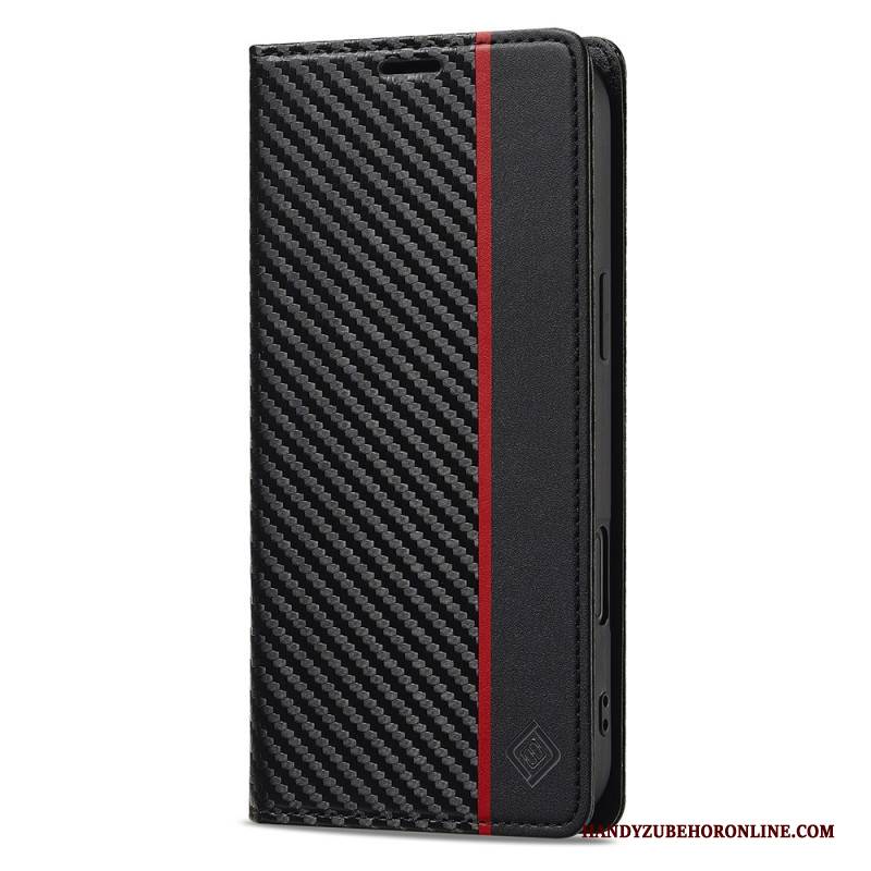 Flip Case iPhone 17 Handyhülle Carbonfaser Lc.imeeke