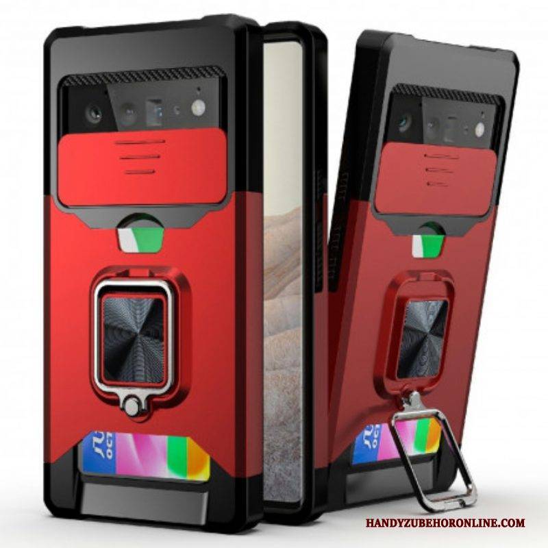 Handyhülle Für Google Pixel 6 Pro Halter & Objektivschutz & Kartenhalter