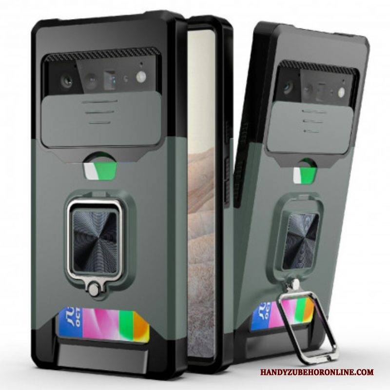 Handyhülle Für Google Pixel 6 Pro Halter & Objektivschutz & Kartenhalter