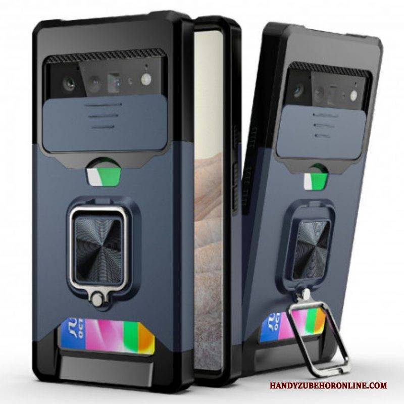 Handyhülle Für Google Pixel 6 Pro Halter & Objektivschutz & Kartenhalter