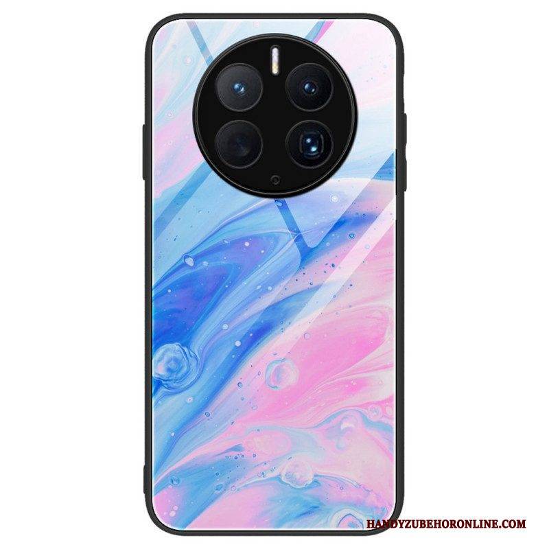 Handyhülle Für Huawei Mate 50 Pro Stilvolles Gehärtetes Marmorglas