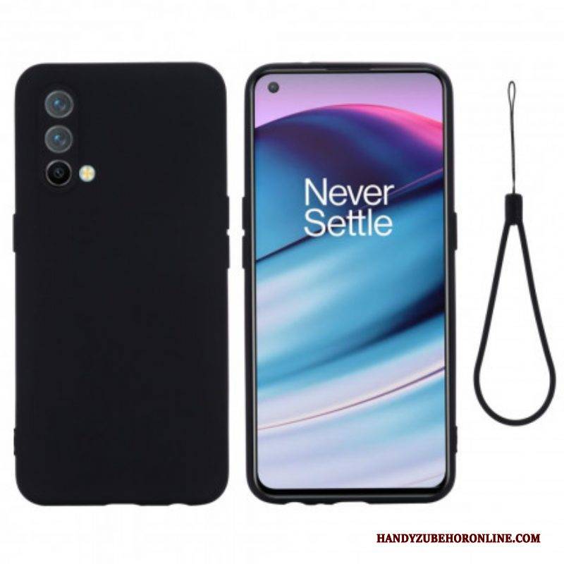 Handyhülle Für OnePlus Nord CE 5G Flüssiges Silikon Mit Lanyard