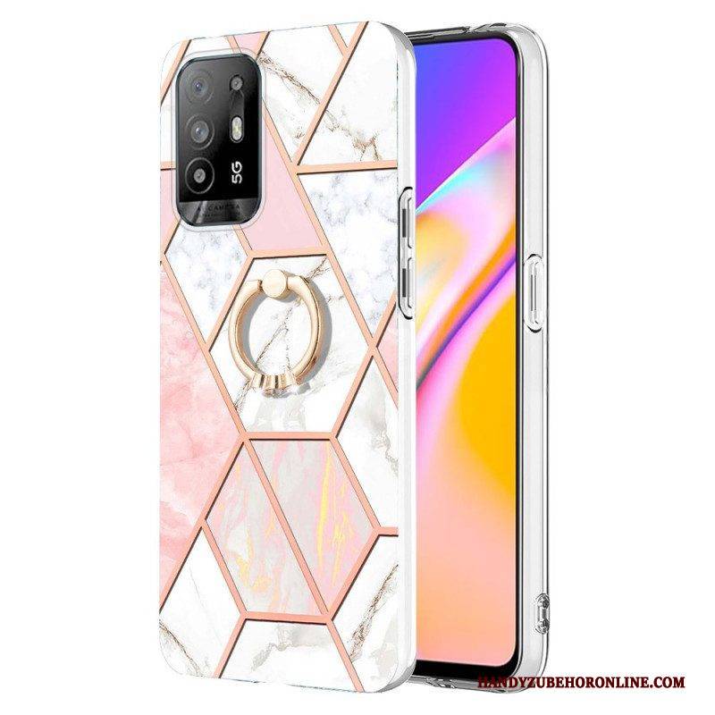 Handyhülle Für Oppo A94 5G Geometrischer Marmor Mit Ring