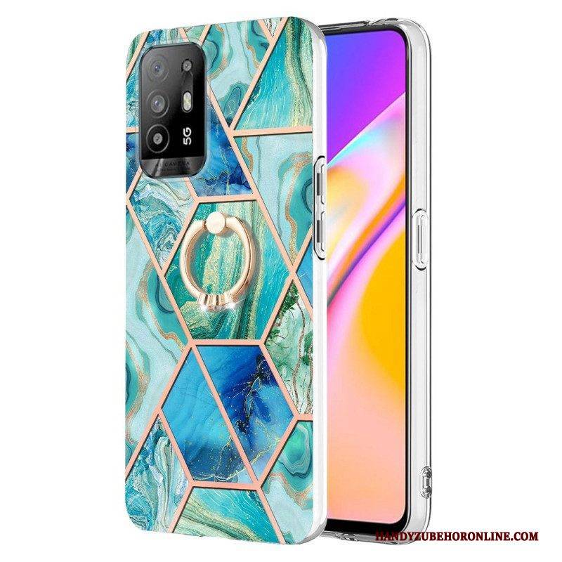 Handyhülle Für Oppo A94 5G Geometrischer Marmor Mit Ring