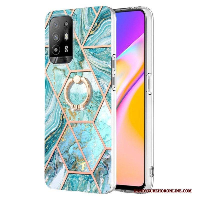Handyhülle Für Oppo A94 5G Geometrischer Marmor Mit Ring