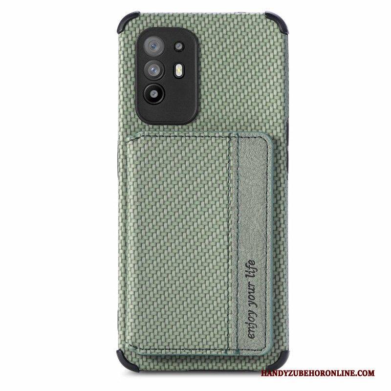 Handyhülle Für Oppo A94 5G Kartenhalter Aus Kohlefaser