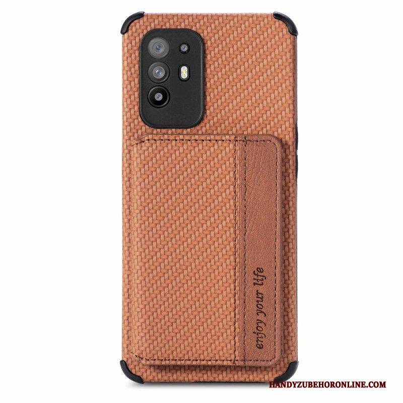 Handyhülle Für Oppo A94 5G Kartenhalter Aus Kohlefaser