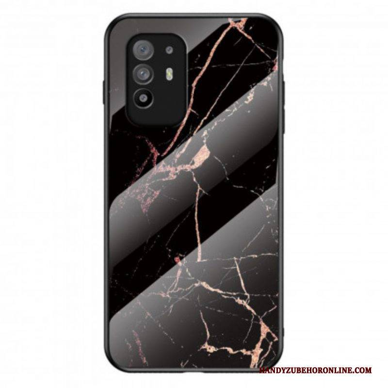 Handyhülle Für Oppo A94 5G Marmorfarben Gehärtetes Glas