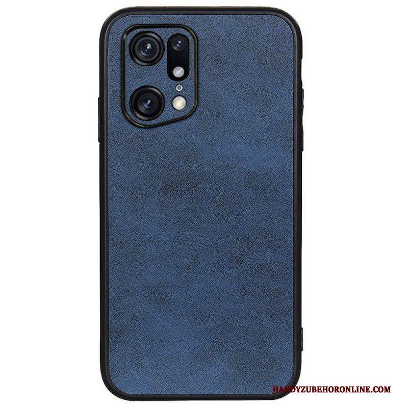 Handyhülle Für Oppo Find X5 Pro Raffinierter Ledereffekt