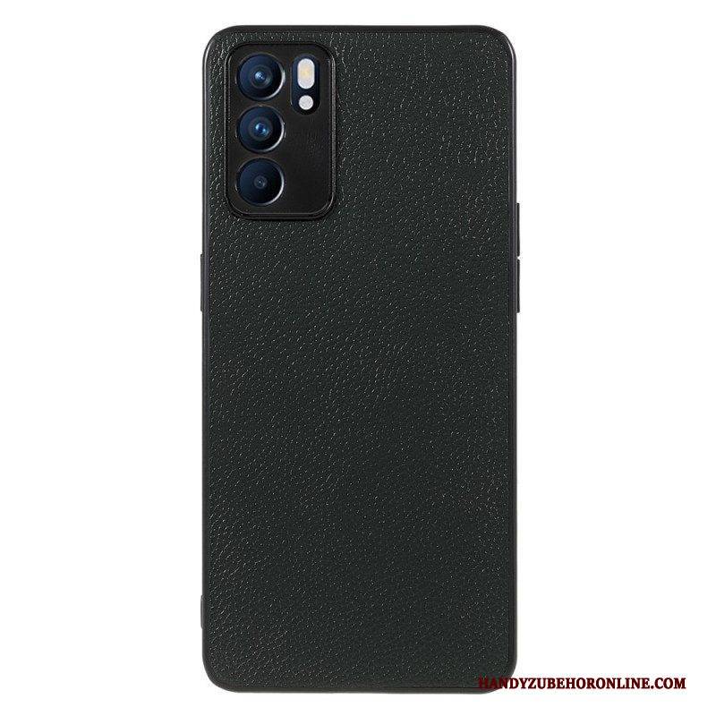 Handyhülle Für Oppo Reno 6 5G Echtes Litschi-leder