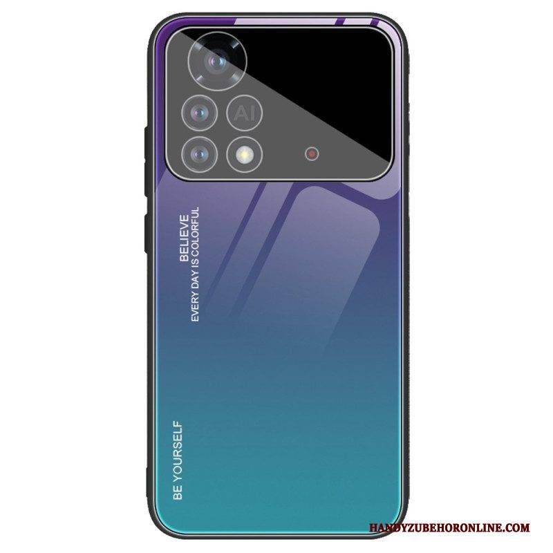 Handyhülle Für Poco X4 Pro 5G Gehärtetes Glas. Sei Du Selbst