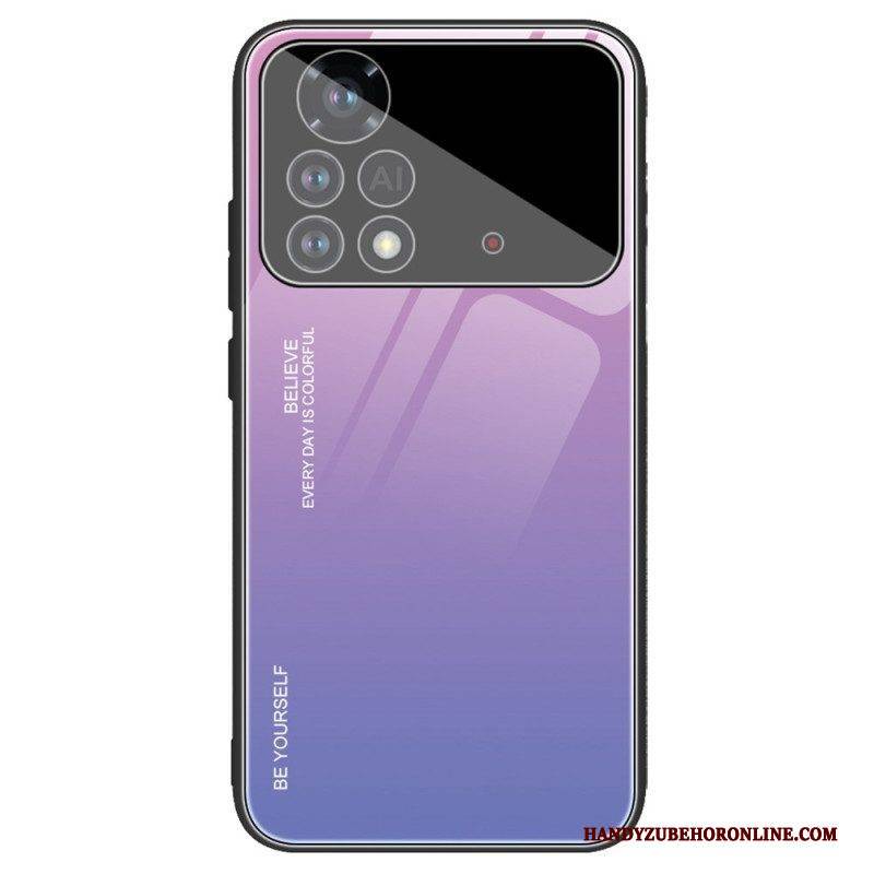 Handyhülle Für Poco X4 Pro 5G Gehärtetes Glas. Sei Du Selbst