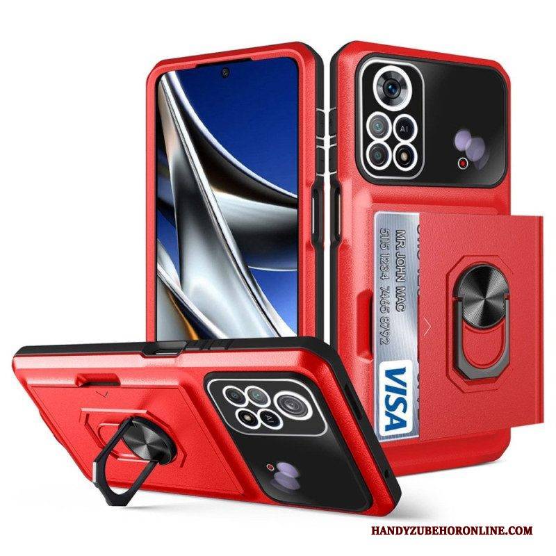 Handyhülle Für Poco X4 Pro 5G Kartenhalter Und Ringhalter