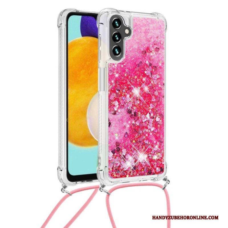 Handyhülle Für Samsung Galaxy A13 5G / A04s Pailletten Mit Kordelzug