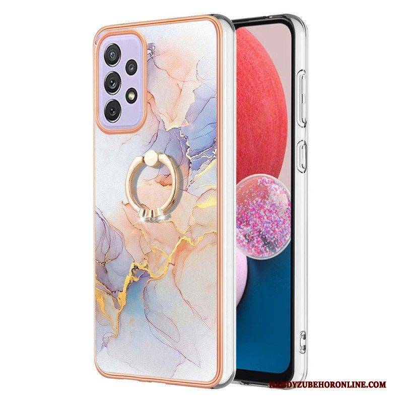 Handyhülle Für Samsung Galaxy A13 Marmor Mit Ringunterstützung