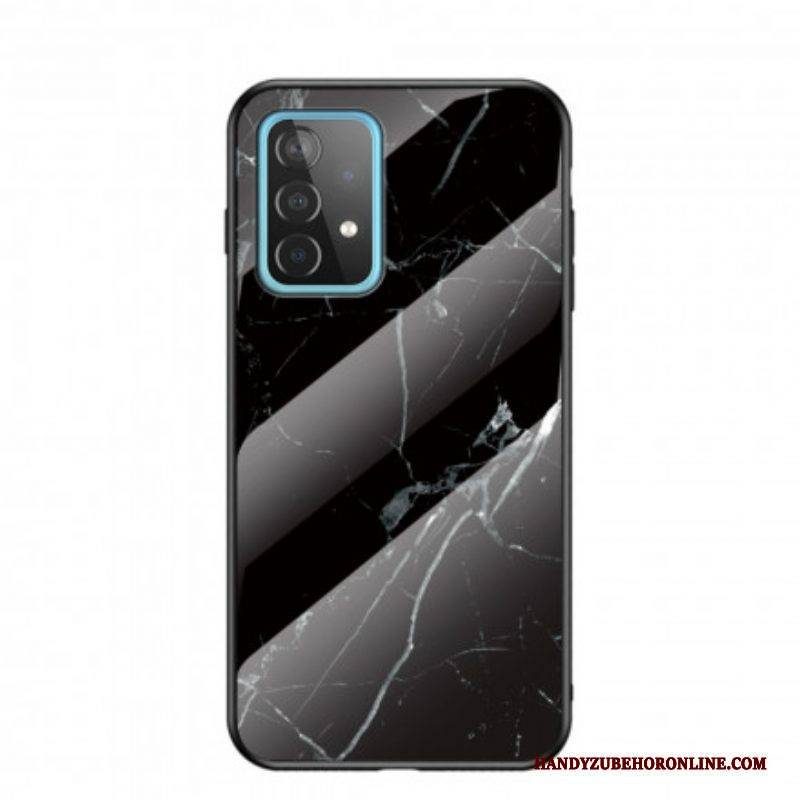 Handyhülle Für Samsung Galaxy A52 4G / A52 5G / A52s 5G Marmorfarben Gehärtetes Glas