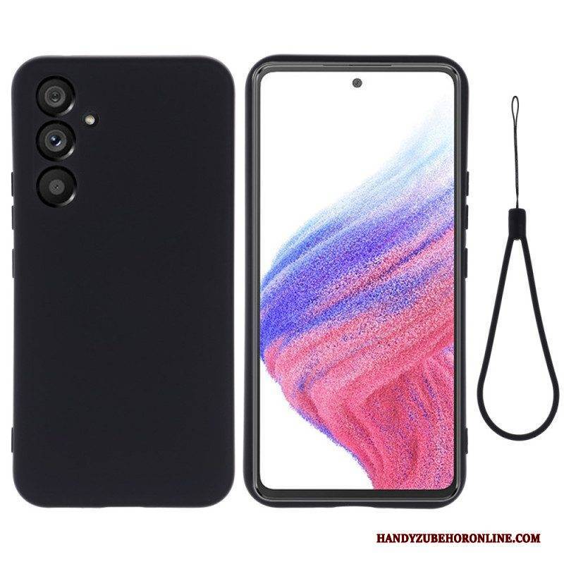 Handyhülle Für Samsung Galaxy A54 5G Flüssigsilikon Mit Lanyard
