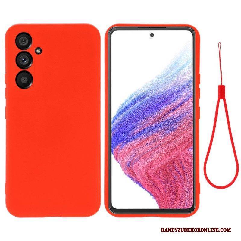 Handyhülle Für Samsung Galaxy A54 5G Flüssigsilikon Mit Lanyard