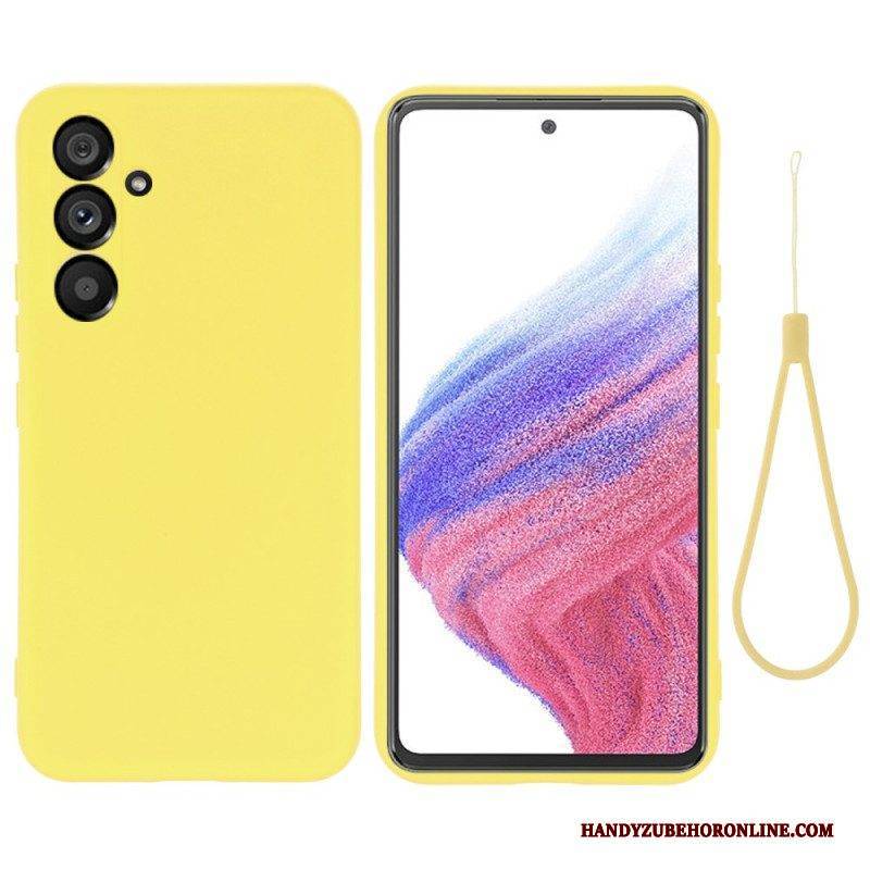 Handyhülle Für Samsung Galaxy A54 5G Flüssigsilikon Mit Lanyard
