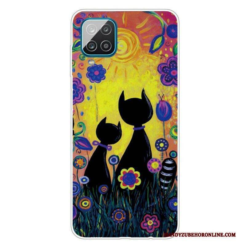 Handyhülle Für Samsung Galaxy M12 / A12 Cartoon-katze