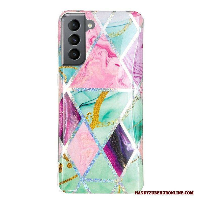 Handyhülle Für Samsung Galaxy S21 FE Glitzer-design-marmor