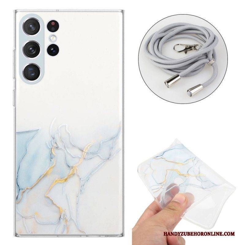 Handyhülle Für Samsung Galaxy S23 Ultra 5G Mit Kordel Mit Marmorschnur