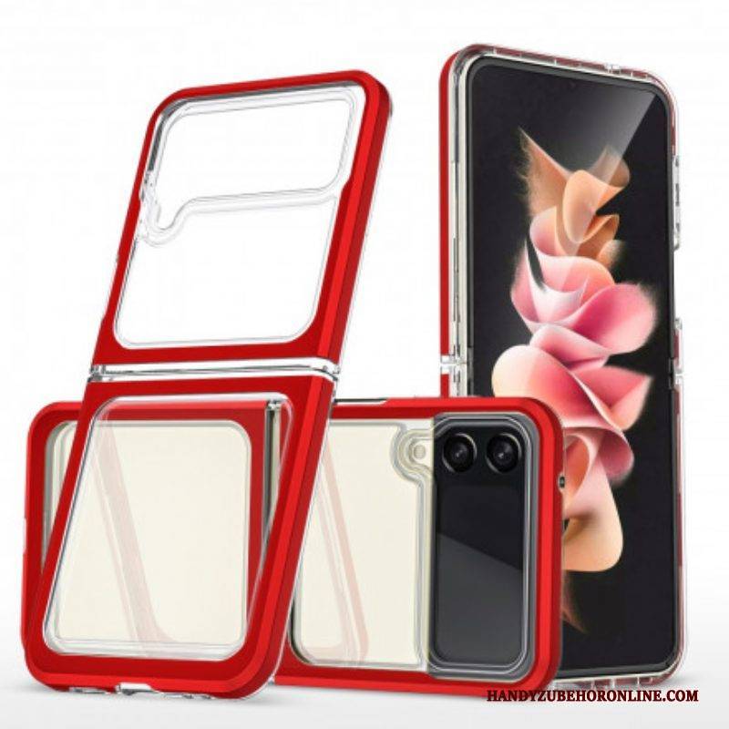 Handyhülle Für Samsung Galaxy Z Flip 3 5G Flip Case Hybride Farbige Kanten