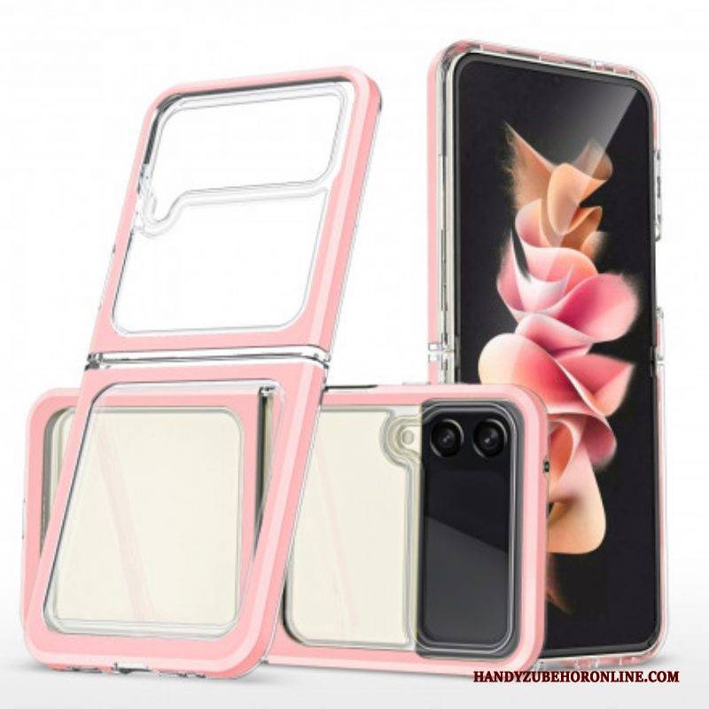 Handyhülle Für Samsung Galaxy Z Flip 3 5G Flip Case Hybride Farbige Kanten