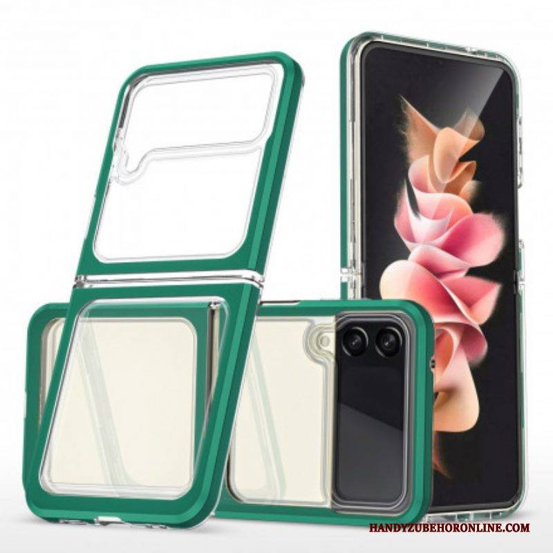 Handyhülle Für Samsung Galaxy Z Flip 3 5G Flip Case Hybride Farbige Kanten