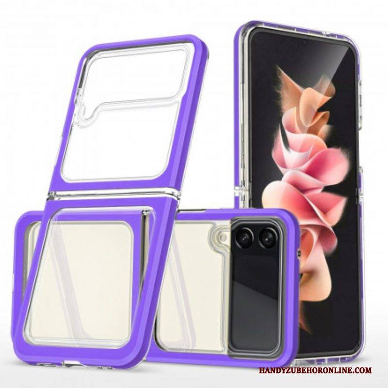 Handyhülle Für Samsung Galaxy Z Flip 3 5G Flip Case Hybride Farbige Kanten