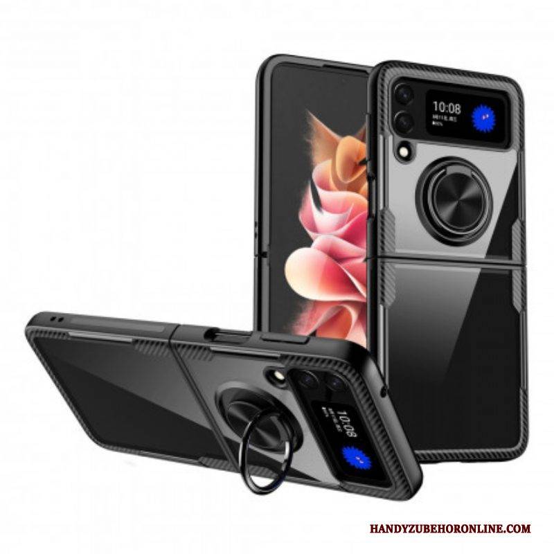 Handyhülle Für Samsung Galaxy Z Flip 3 5G Flip Case Magnetischer Ring-hybrid