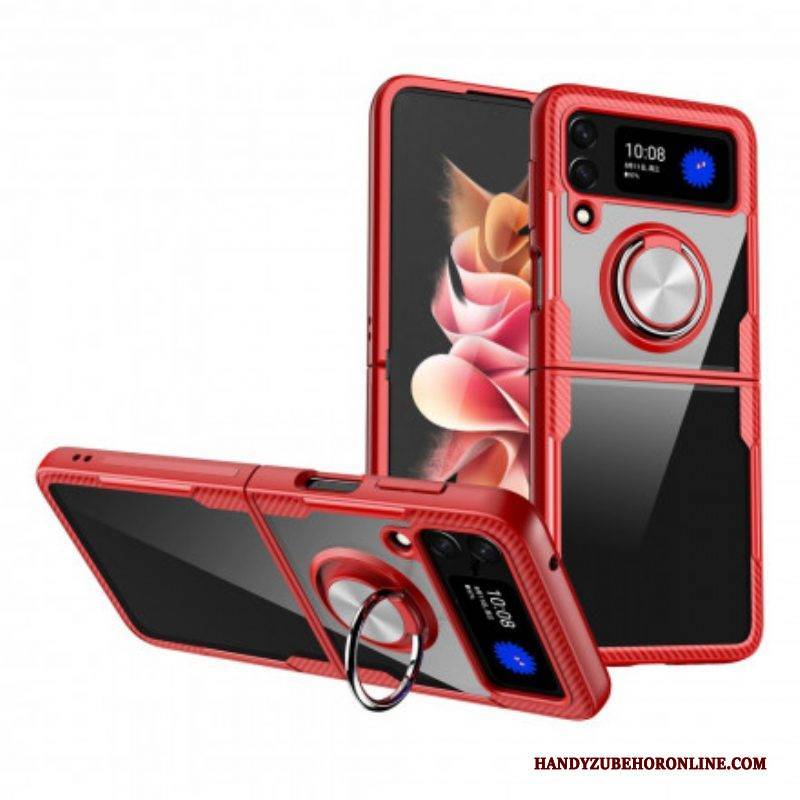 Handyhülle Für Samsung Galaxy Z Flip 3 5G Flip Case Magnetischer Ring-hybrid