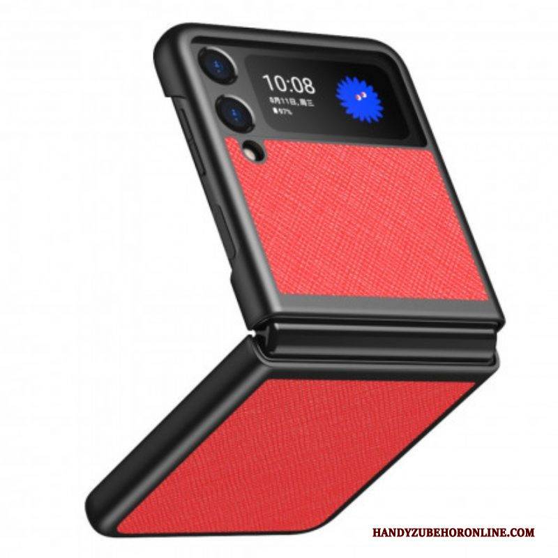 Handyhülle Für Samsung Galaxy Z Flip 3 5G Flip Case Strukturierter Lederstil