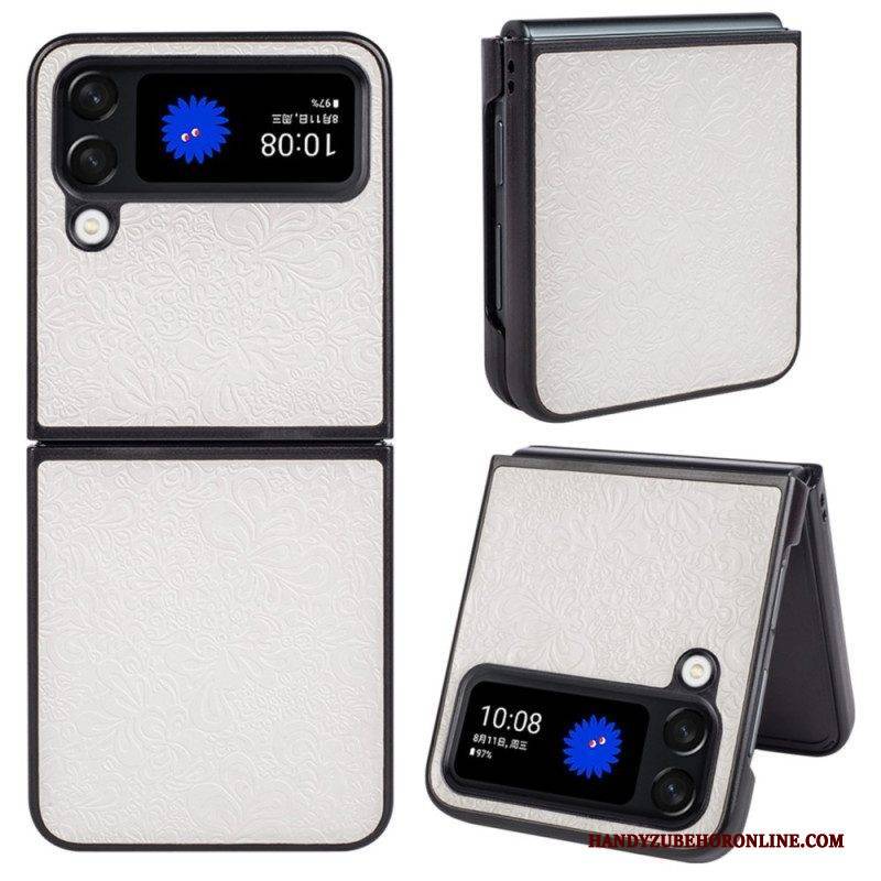 Handyhülle Für Samsung Galaxy Z Flip 4 Flip Case Barocker Ledereffekt
