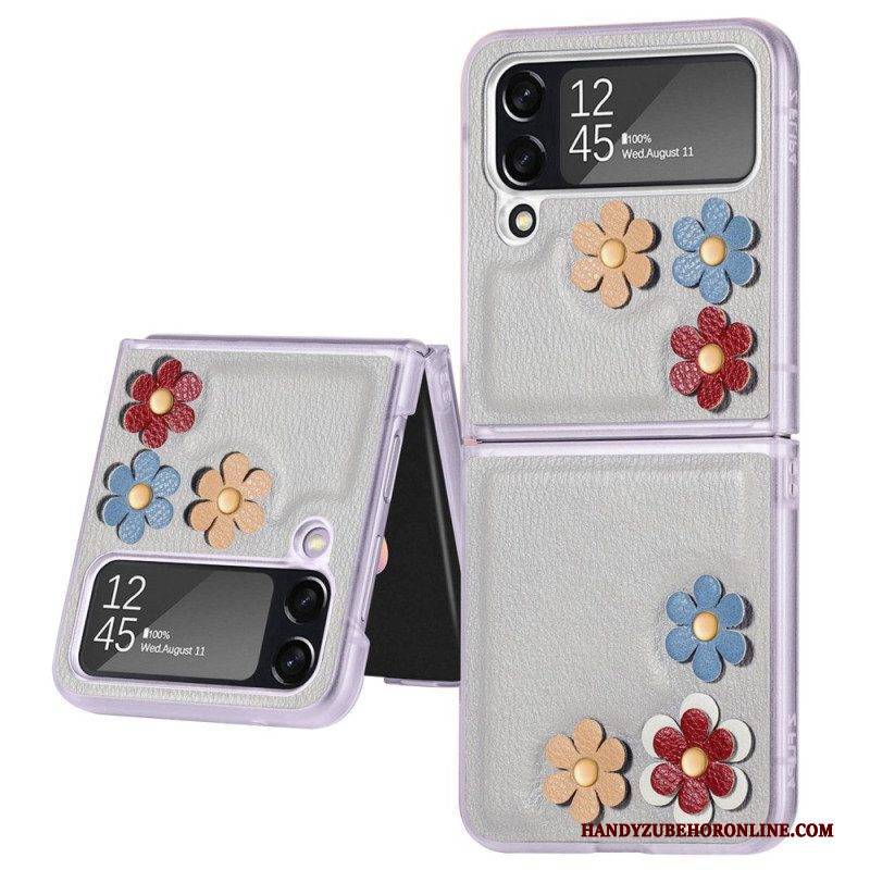 Handyhülle Für Samsung Galaxy Z Flip 4 Flip Case Kunstlederblumen