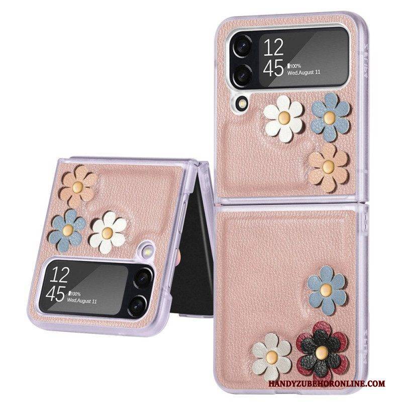 Handyhülle Für Samsung Galaxy Z Flip 4 Flip Case Kunstlederblumen