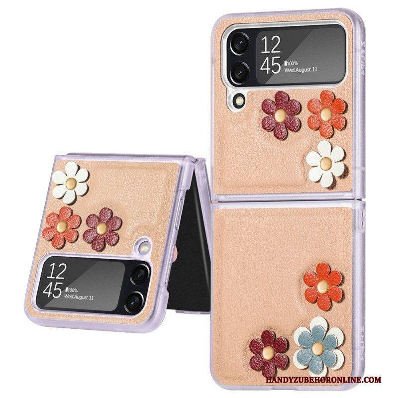 Handyhülle Für Samsung Galaxy Z Flip 4 Flip Case Kunstlederblumen