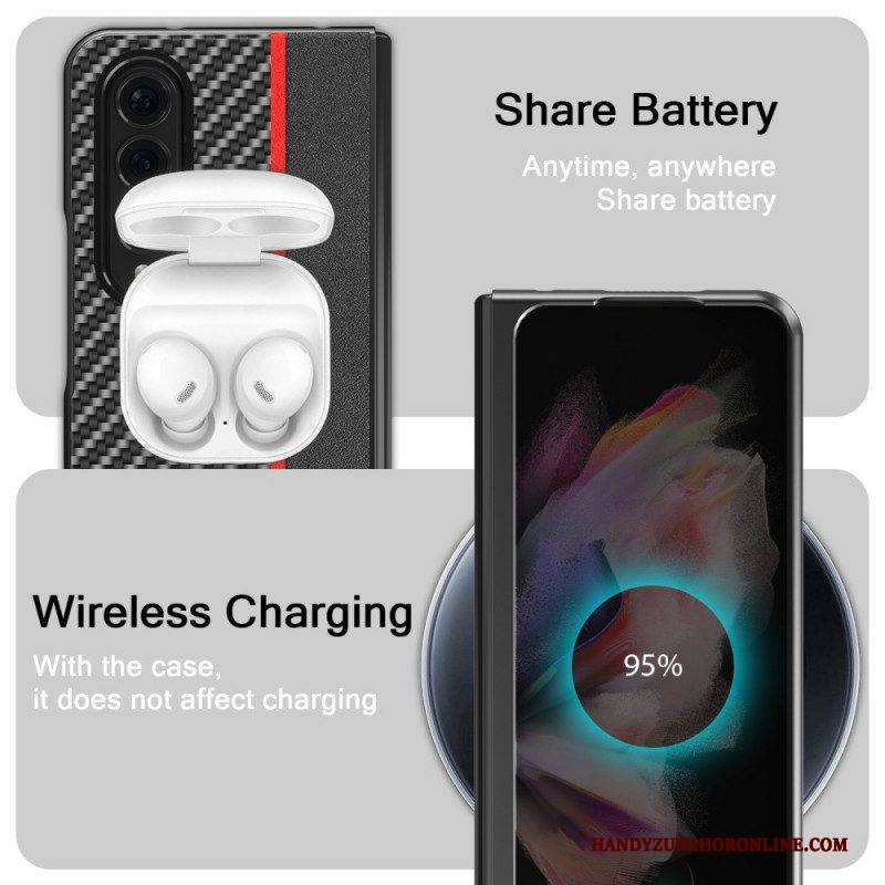 Handyhülle Für Samsung Galaxy Z Fold 3 5G Kohlefaserlinie Lc.imeeke