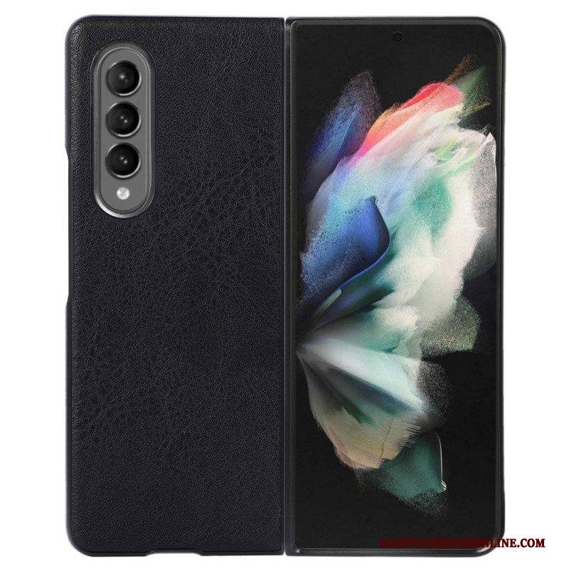 Handyhülle Für Samsung Galaxy Z Fold 4 Zweifarbiges Kunstleder Mit Struktur