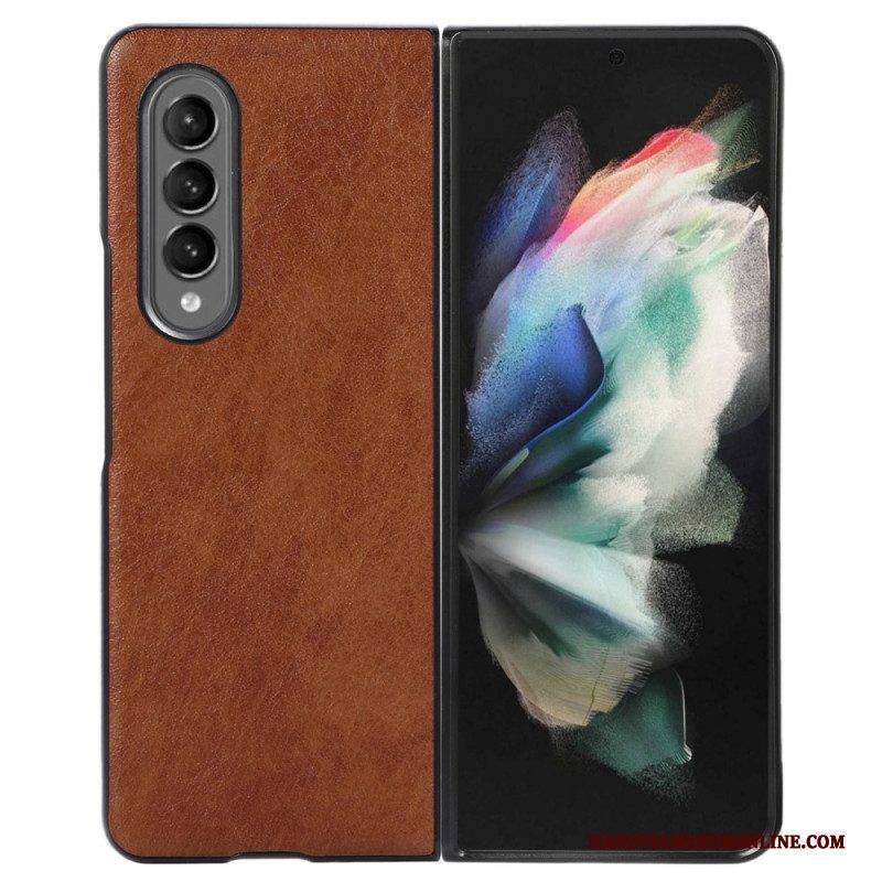 Handyhülle Für Samsung Galaxy Z Fold 4 Zweifarbiges Kunstleder Mit Struktur