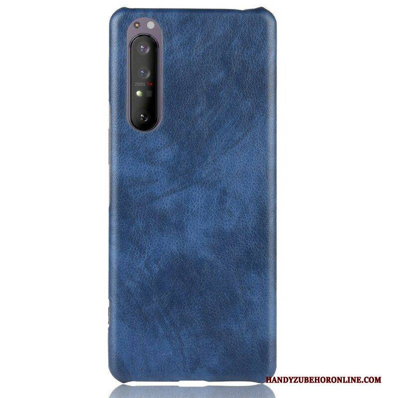 Handyhülle Für Sony Xperia 1 II Litschi-ledereffekt