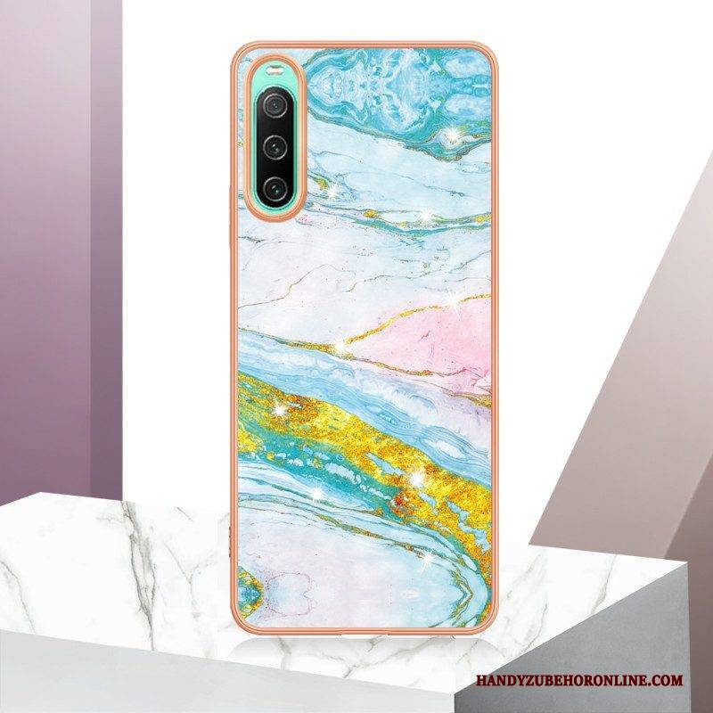 Handyhülle Für Sony Xperia 10 IV Farbiger Marmor
