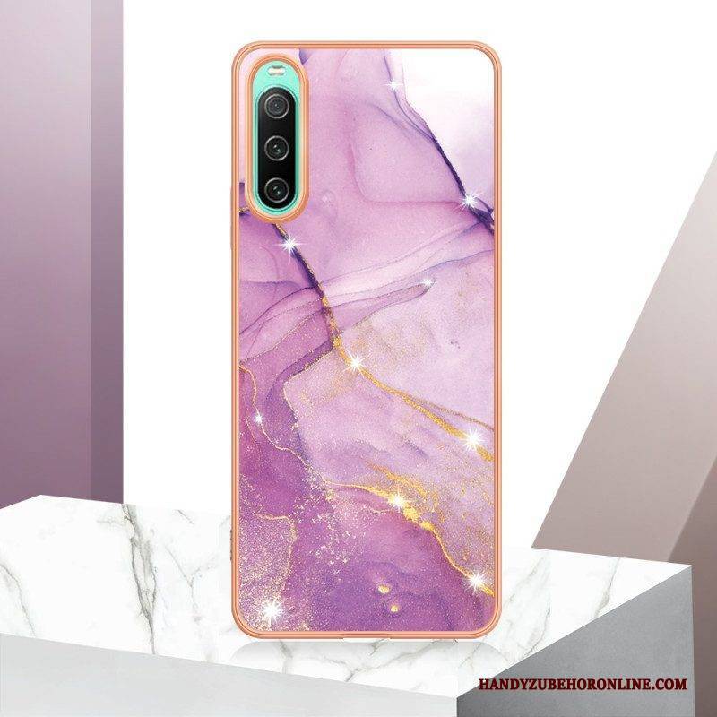 Handyhülle Für Sony Xperia 10 IV Farbiger Marmor
