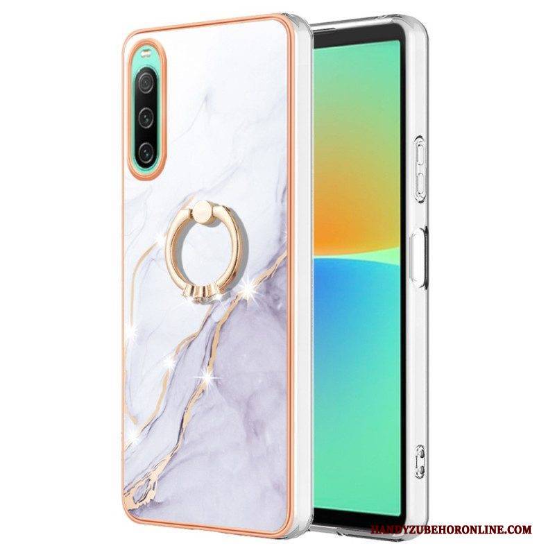 Handyhülle Für Sony Xperia 10 IV Marmor Mit Ringunterstützung